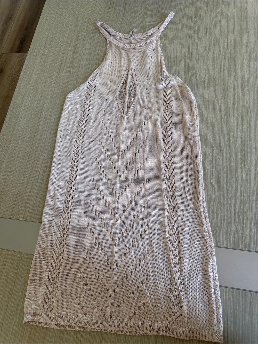 Forever 21 Blush Crochet Halter Swim Cover-Up